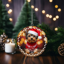 Joli Chien de Noël Joyeux Vacances 2 faces 2-Photo