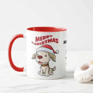 Joli chiot Joyeux Noël coutume Mug