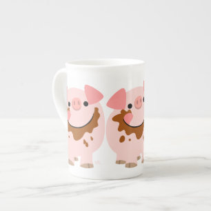Joli chocolat caricature Porc Os Os Chine Mug