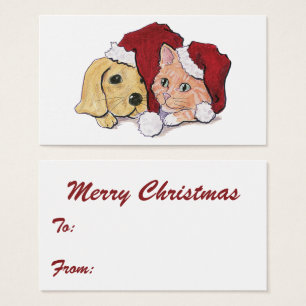 Joli Christmas Labrador Puppy et Orange Tabby