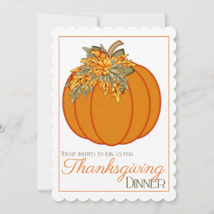Joli Citrouille Thanksgiving dîner invitation 19