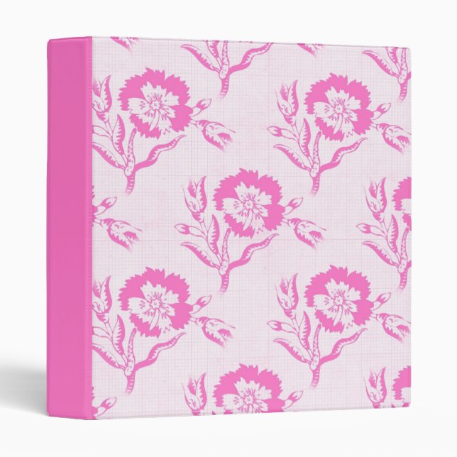 Joli Classeur de fleurs roses (Devant/Côté)