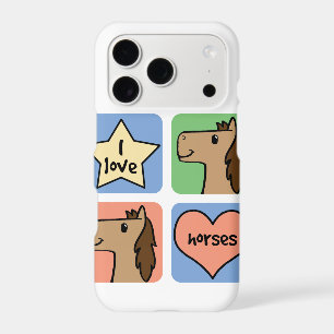 Joli clip art de dessin animé J'adore les chevaux