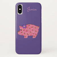Joli cochon rose iPhone X Coque