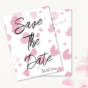 Joli coeur d'amour rose Enregistrer la date Carte