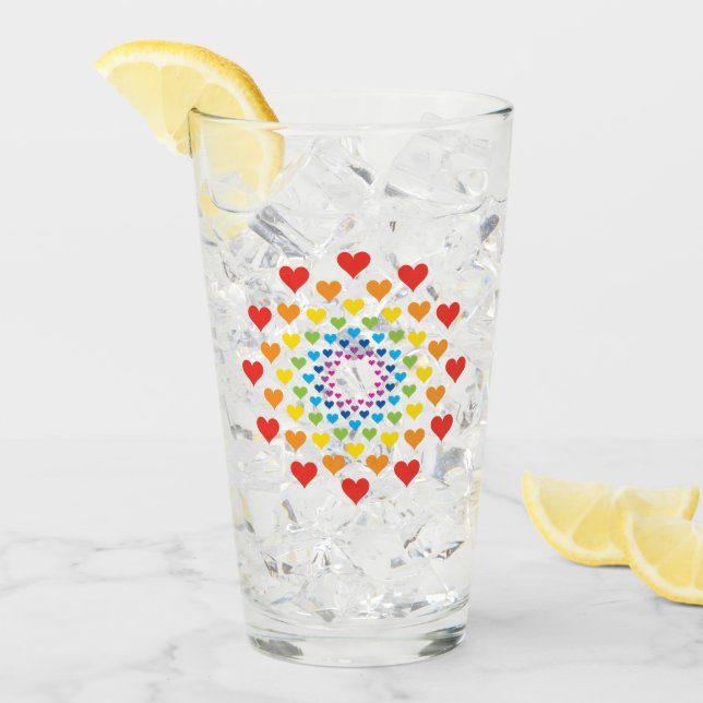 Joli coeur en verre de couleur arc-en-ciel (Devant glace)