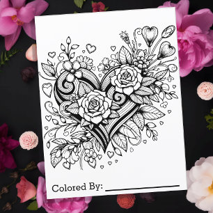 Joli Coeur et Fleurs Page Couleur