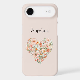 Joli Cœur Floral Pêche