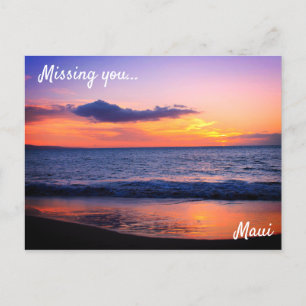Joli coucher de soleil sur la carte postale Maui
