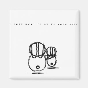 Joli Couple Lapin Magnet   Être à Vos Côtés 