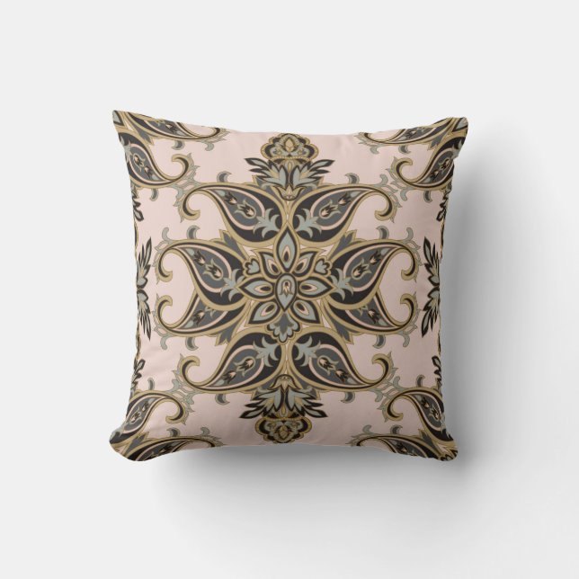 Joli Coussin Beige/Tan Damask (Recto)