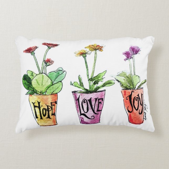 Joli Coussin de fleurs de Gerbera Daisy (Devant)