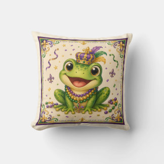 Joli Coussin de Grenouille de Mardi Gras de la Nou