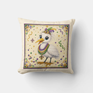 Joli Coussin de Jeté de Héron de la Nouvelle-Orléa