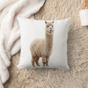 Joli Coussin de Jeté de Photo d'Alpaca Réaliste et