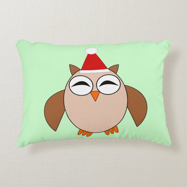 Joli Coussin de la Chouette de Noël (Devant)
