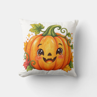 Joli Coussin de Lancer de Citrouille d'Halloween |