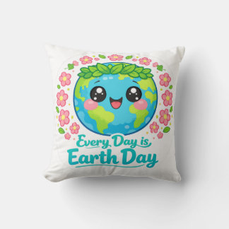 Joli Coussin de Lancer pour la Journée de la Terre