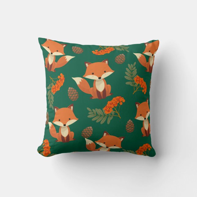 Joli coussin de renard aux couleurs d'automne pour (Recto)