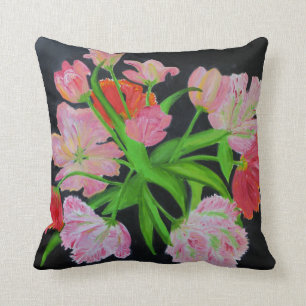 Joli coussin de tulipes de perroquet