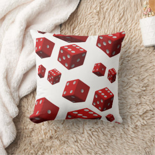 Joli Coussin Décoratif en Forme de Dés Rouges