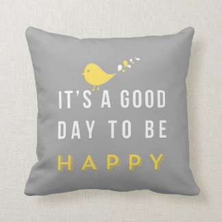 Joli coussin d'oiseau jaune