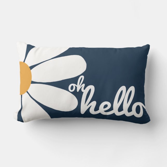 Joli Coussin Entryway avec White Daisy, Oh, Bonjou (Recto)