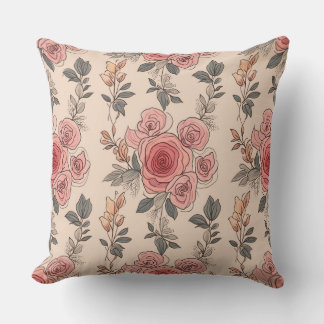 Joli coussin motif à fleurs