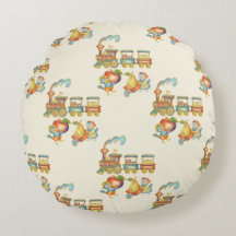 Joli Coussin Rond de Train de Pomme d'Oiseau pour