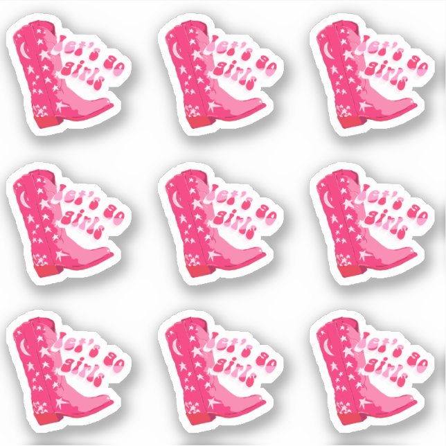 Joli Cowgirl Boot Let's go girls 9 Sticker Set (Devant)