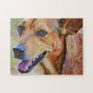 Joli Dachshund Dog Face Art Puzzle