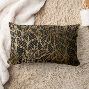 Joli décor art déco or noir coussin