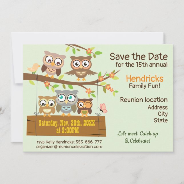 Joli design de réunion familiale. invitation (Devant)
