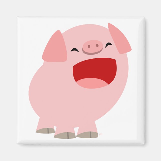 Joli dessin chantant aimant porc (Devant)