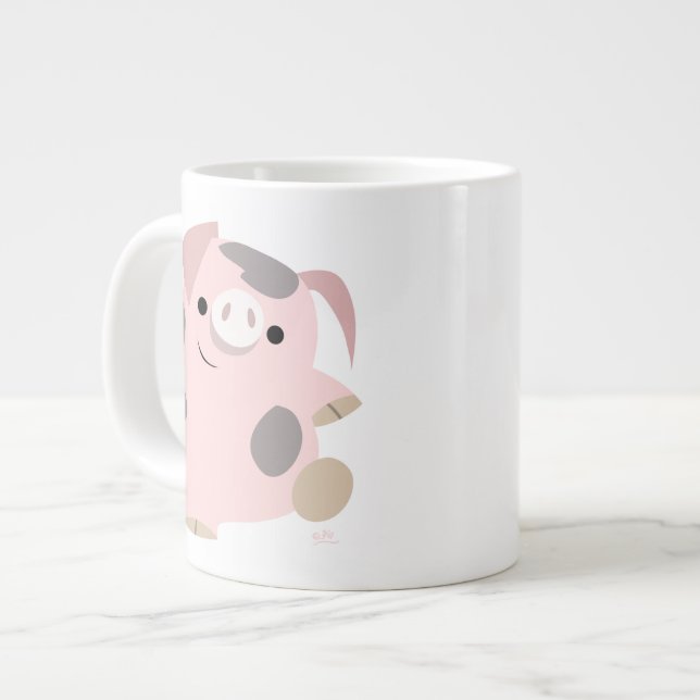 Joli dessin dansant cochon Jumbo Mug (Devant gauche)