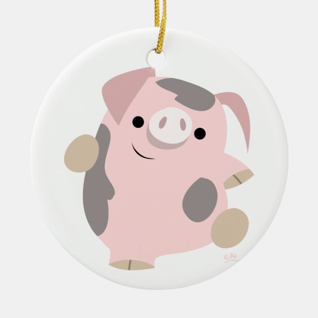 Joli dessin dansant ornement de cochon (Devant)
