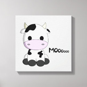 Joli dessin de vache bébé enfants toile enveloppé