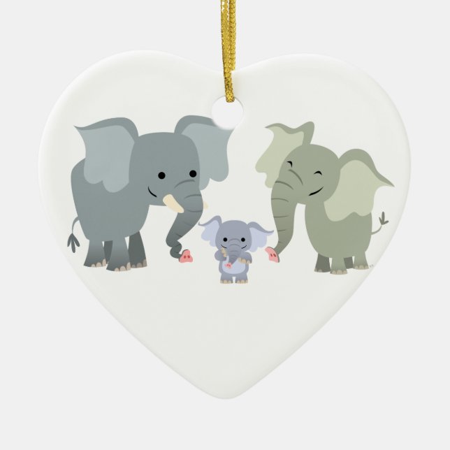 Joli dessin Elephant de famille Ornement (Devant)