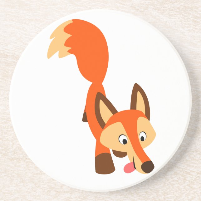 Joli Dessous de verre caricaturé curieux Fox (Devant)