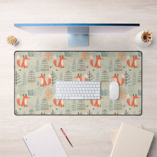 Joli Doodle Fox Forest Motif de bois