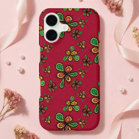 Joli Doodle Rouge Motif Floral