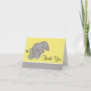 Joli Eléphant Jaune Merci Cartes