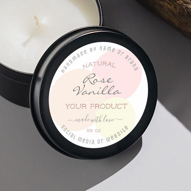 Joli emballage de produits Étiquette Pastel Aquare (Créateur téléchargé)