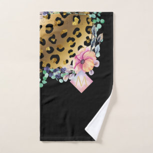 Joli Empreinte de léopard or rose rose  Monogramme