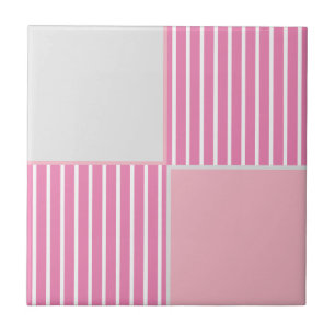 Joli en rayures roses et carreaux carré