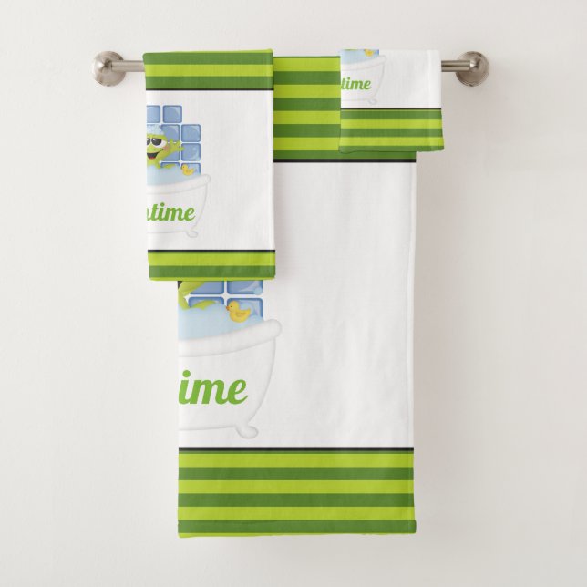 Joli ensemble de serviette de douche de la grenoui (En situation)