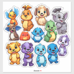 Joli ensemble de stickers animaliers