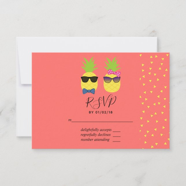 Joli été tropical exotique Plage Mariage RSVP (Devant)
