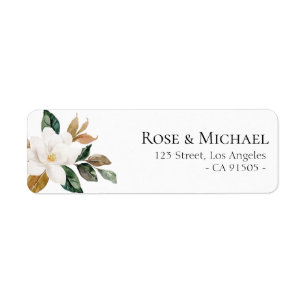 joli étiquette de adresse floraux magnolia