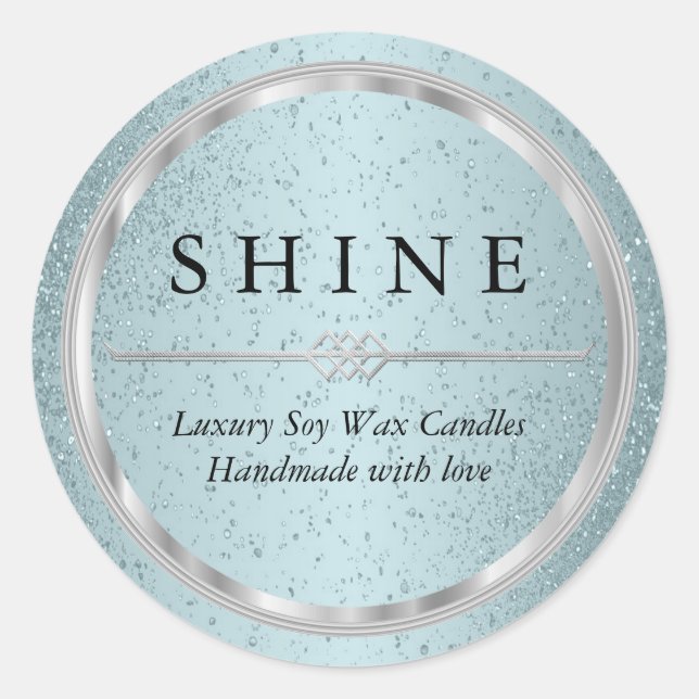 Joli Étiquettes d'argent métallique et de bleu Aqu (Devant)